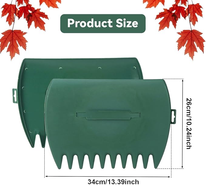 Ragyzity Leaf Scoop Leaves Grabber, 2pcs Handheld Hazelnut Leaf Scoop, Garden and Yard Leaf Scoops Hand Rakes, Plastic Garden Hand Rake Large Leaf Grabber Picking Up Yard Leaves, Grass Clippings