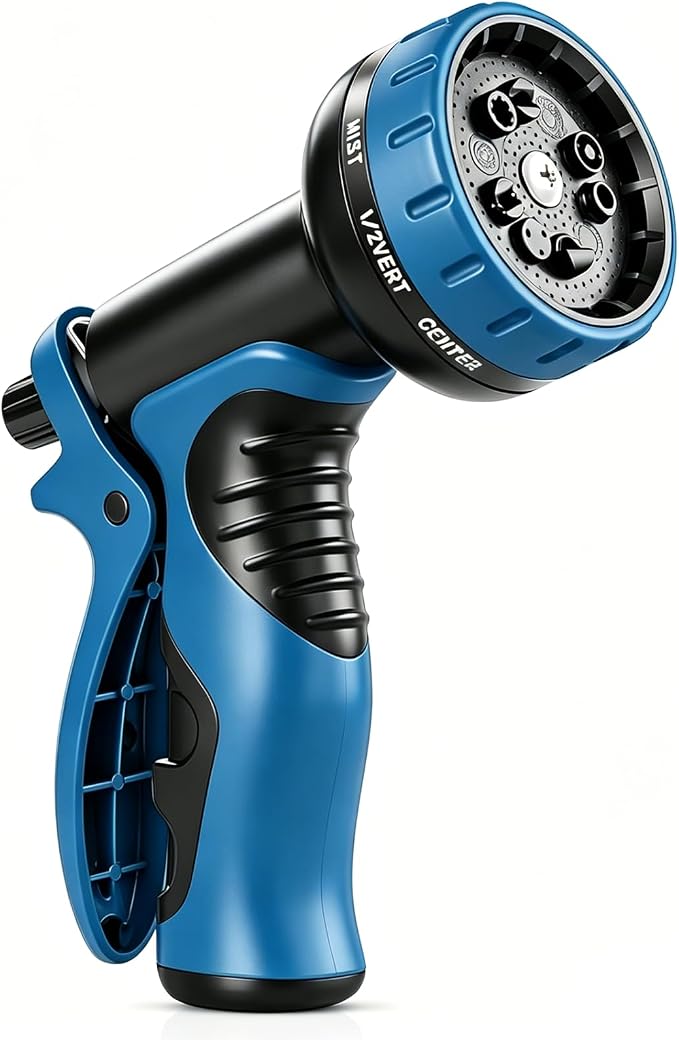 10 Spray Modes Multi-Functional Garden Hose Nozzle, All-Purpose Water Sprayer for Gardening, Cleaning & Pet Care