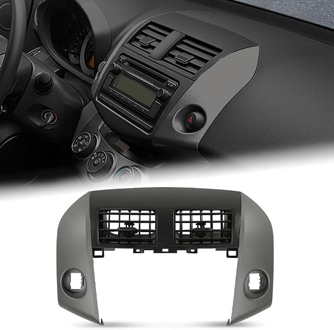 G-PLUS Center Dash A/C Heater Air Vent Cover Trim Bezel Switch Compatible with Toyota Rav4 2006-2012 Dashboard Air Vent Panel