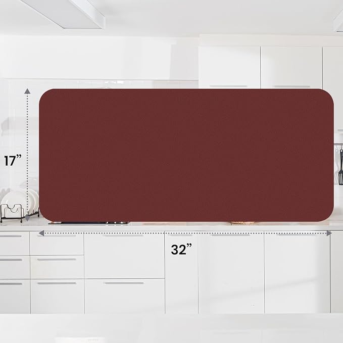 WISELIFE Dish Drying Mat Super Absorbent Drying Mat Large Dish Drying Mats for Kitchen Counter Easy Clean Dish Mat Kitchen Drying Mat18"x 32" Classic Red