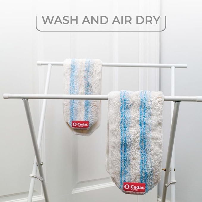 O-Cedar Genuine H2prO Mop Pad Replacement (2-Pack) | Microfiber Refill | Machine Washable | Compatible with O-Cedar H2prO Spin Mop System