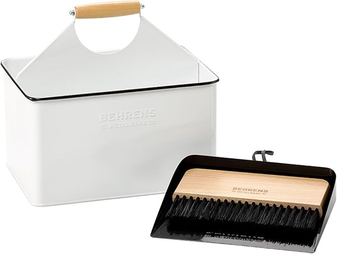 Behrens Black Galvanized Dustpan & Brush Set