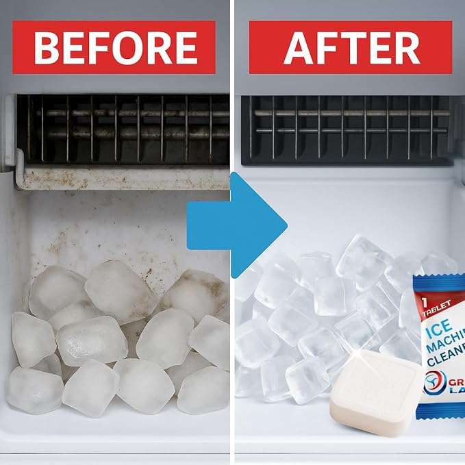 Ice Machine Cleaner Tablets Descaler – 24 Pack (1 Year Supply) – Nickel-Safe, Removes Mold & Improves Taste – Compatible with Countertop & Nugget Ice Makers