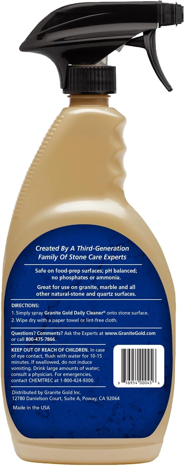 Granite Gold Daily Cleaner for Granite,Marble & Other Natural Stone & Quartz Surfaces,32 Ounces,(Pack of 2)