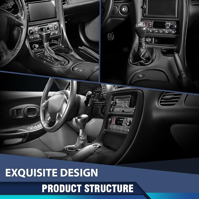 PIT66 Double Din Dash Kit Fit Chevy Corvette C5 1997-2004 Black | Radio Installation Panel Fit Chevy Corvette C5 1997 1998-2004 10407815, Dash Bezel Kit, Black