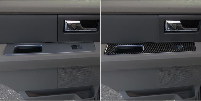 Rear Door Window Lift Panel Trim Fit for Ford Expedition 2007-2014 | Real Premium Carbon Fiber | Rear Door Window Switch Control Panel Decorations | Accessories | Anti-scratch | Self-adhesive