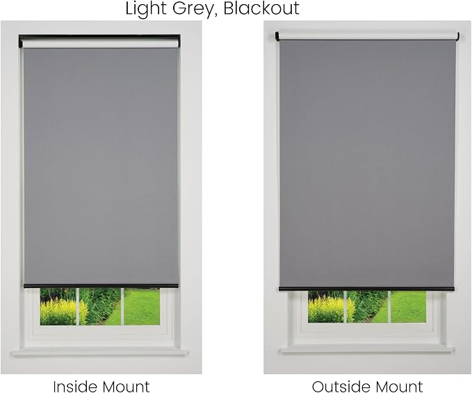 Cordless Sierra Blackout Roller Shade, Light Grey 27 1/2 W x 78 H (Arrives 1/4" Narrower)