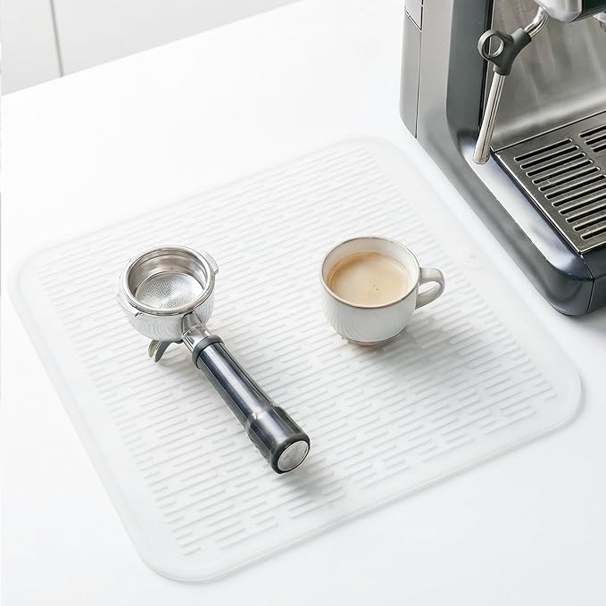 MicoYang Silicone Dish Drying Mat for Multiple Usage,Easy clean,Eco-friendly,Heat-resistant Silicone Mat for Kitchen Counter or Sink,Refrigerator or Drawer Liner Translucent XL 18 inches x 16 inches