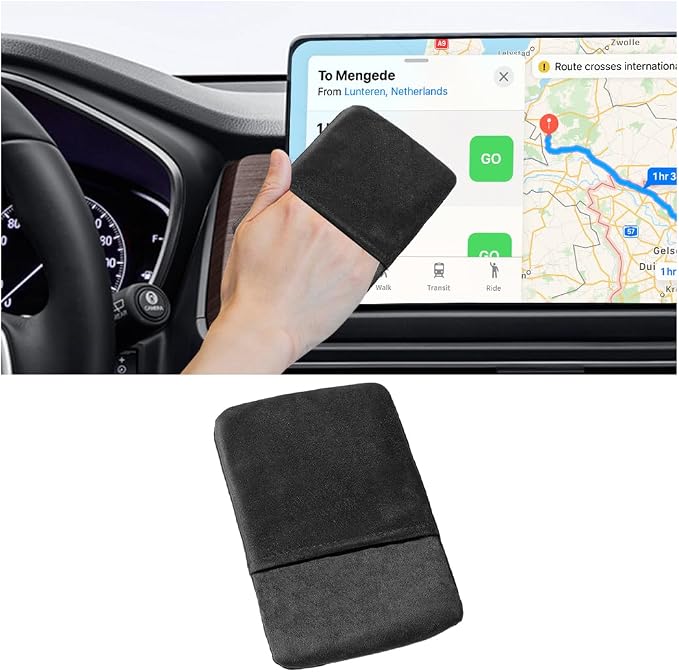 Car Screen Cleaner, Microfiber Cloth Vehicle Touchscreen Cleaning Wipes, Foldable Automotive Interior Cleaning Pad Accessory for Dashboard LCD Display, Fit for Truck SUV RV (Rectangle/Gray)
