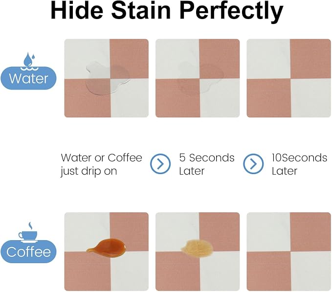 Clinuse Coffee Mats, 19"x12" Checkered Dish Drying Mat for Kitchen Counter, Quick Dry Mat, Diatomite Absorbent Aesthetic Large Drying Mats for Coffee Bar - Beige White