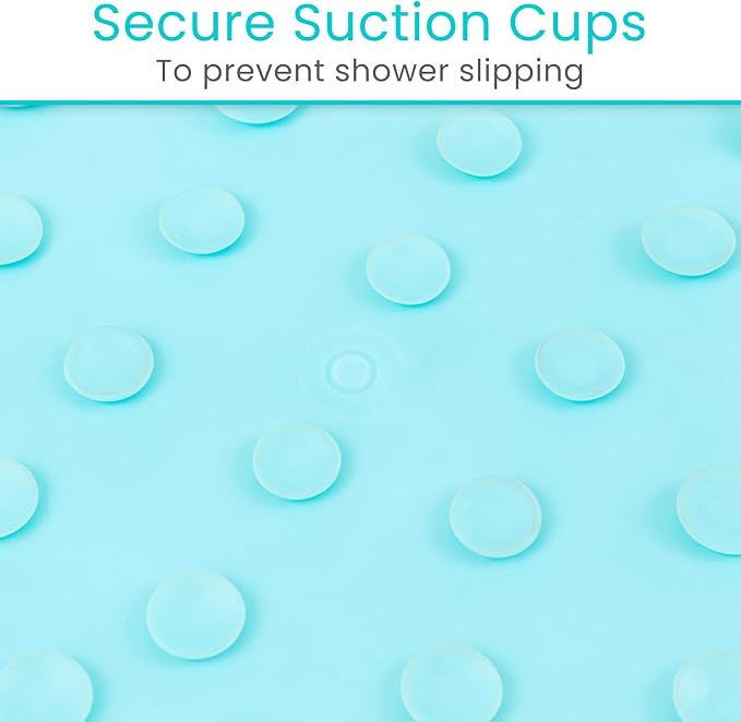 Vive Foot Scrubber for Shower Floor - Feet Cleaner for Dead Skin with Pumice Stone - Massager and Brush Exfoliating - Callus Remover, Improve Circulation and Relieves Pain - Nonslip Suction Cups