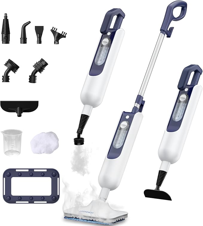 GOATCLEAN® 11-in-1 Steam Mop, 212°F Powerful Steam Cleaner for Home | Multi-Purpose Floor Steamer for Hardwood Floors, Tile, Carpet & Wall, Chemical-Free Cleaning with 22.9FT Cord