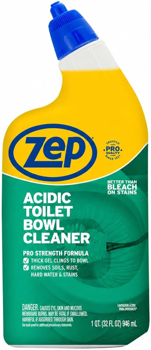 Zep Acidic Toilet Bowl Cleaner 32 oz (1ct) & All-Purpose Cleaner (1ct | One Zep Acidic Toilet Bowl Cleaner and one Zep All-Purpose Cleaner for complete bathroom cleaning