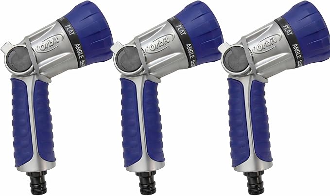 3-Pack Orbit 26700 8-Jet Max Watering Gun, Multi-Pattern Heavy-Duty Garden Hose Nozzle, 30% Increased Flow Rate