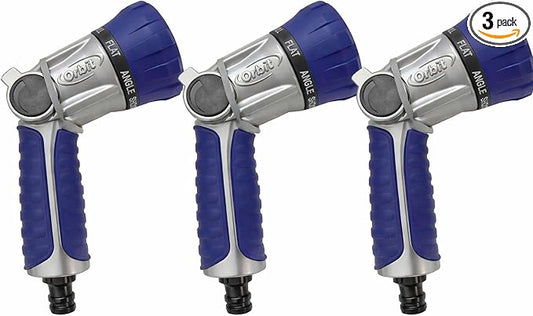 3-Pack Orbit 26700 8-Jet Max Watering Gun, Multi-Pattern Heavy-Duty Garden Hose Nozzle, 30% Increased Flow Rate