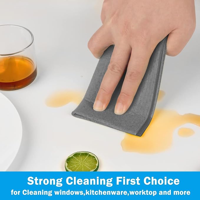 HOMEXCEL Swedish Dishcloths for Kitchen 20 Pack, Sponge Dish Cloth for Counters & Washing Dishes, Reusable and Absorbent Paper Towels, Grey