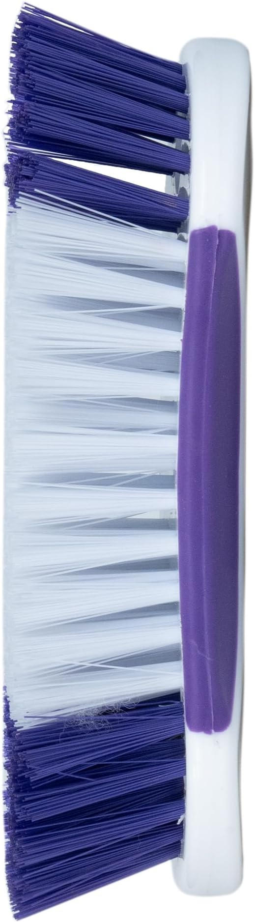 Fabuloso Compact Hand Scrub Brush, White and Purple, 6 Inch | Easy-grip rubber texture with firm bristles for kitchen, bathroom, tile, and baseboards