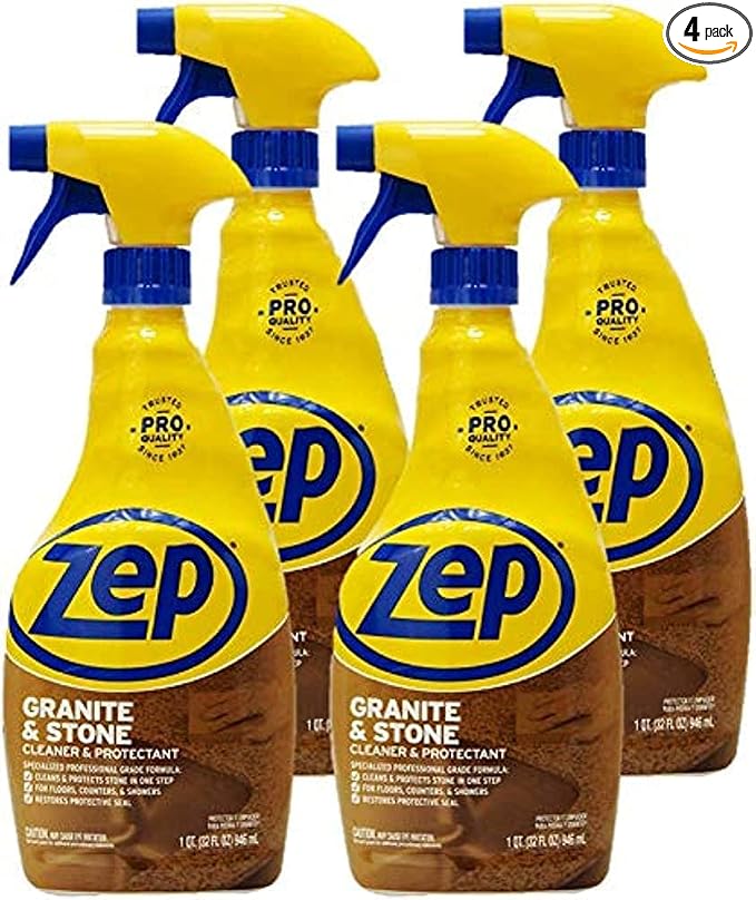 Zep Granite and Stone Cleaner and Protectant - 32 oz (Case of 4) ZUCSPP - Specialized Professional Grade Formula Cleans and Protects Stone