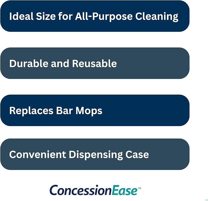 ConcessionEase Food Service Wipes – 200 Count 20" x 13" Disposable Bar Mop Replacement Towels – Cloth-Like Cleaning Wipes for Restaurants, Food Trucks & Kitchens