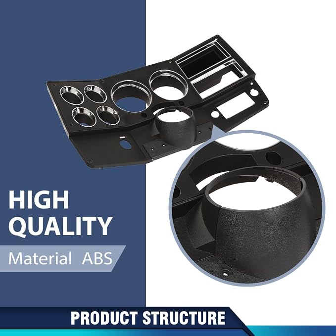 PIT66 Dash Bezel Storage Box Fit Chevy GMC Truck Blazer 1984-1987 | Black Dashboard Panel with Storage Compartment Fit Chevy GMC Truck Blazer Suburban 1984-1987 Without A/C&Wiper Switch Hole