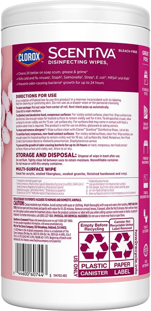 Clorox Scentiva Disinfectant Wipes