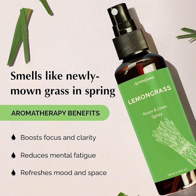 Lemon Air Freshener Spray for Room, Linen & Pillow 100ml by Aromafume | Made with Pure Lemon Essential Oil | Aromatherapy Spray to Revive & Uplift | Mist for Bedding, Fabrics
