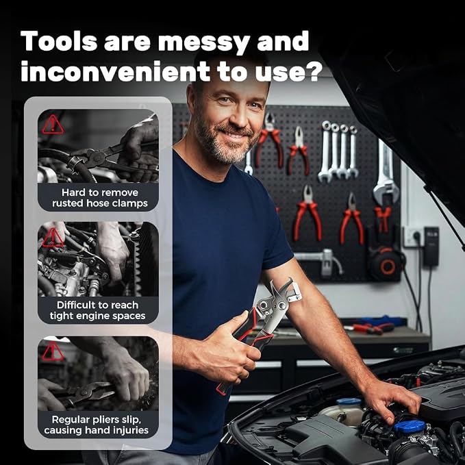 Car Clip Pliers Disassembly Tools, Heavy Duty Spring Loaded Auto Trim Removal Tool, Easily Removes Stubborn Clips Plastic Rivets Dashboard Bike Tire Fasteners (1pc)