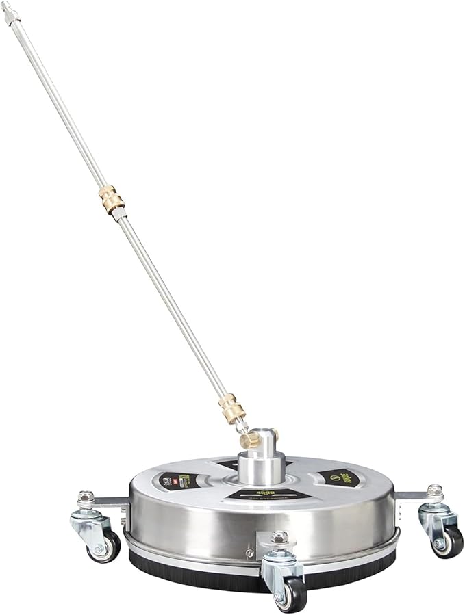 Sun Joe SPX-SC14 Universal 14-Inch Pressure Washer Surface Cleaner with 4 Wheels - Stainless Steel, 1/4" Heavy Duty 4000 Max PSI Quick Connect, for Driveways, Patios, Sidewalks & Decks