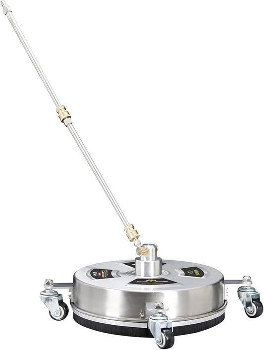 Sun Joe SPX-SC14 Universal 14-Inch Pressure Washer Surface Cleaner with 4 Wheels - Stainless Steel, 1/4" Heavy Duty 4000 Max PSI Quick Connect, for Driveways, Patios, Sidewalks & Decks