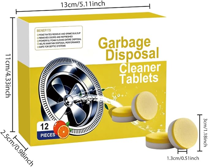 Deep Clean Disposal Tablets, Citrus Scent Garbage Disposal Cleaner Tablets, Powerful Foaming Action Removes Hidden Buildup and Keeps Kitchen Sink Fresh and Clean (3 Box (36 Pcs))