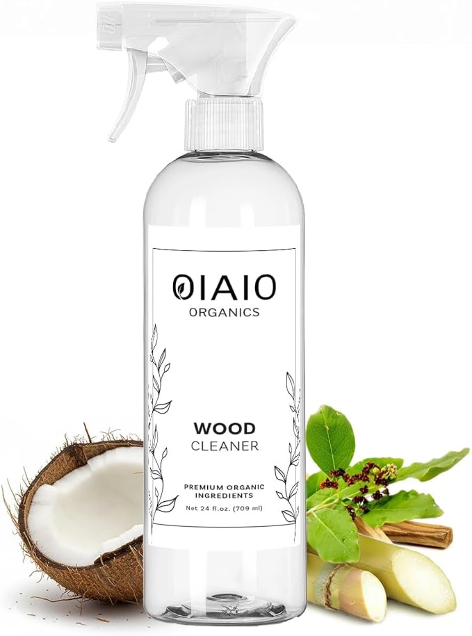 Non-Toxic Wood Cleaner - Natural Organic Ingredients - 24oz Light Scent | Organic that Truly Performs, Light Coconut Scent, People & Pet Safe