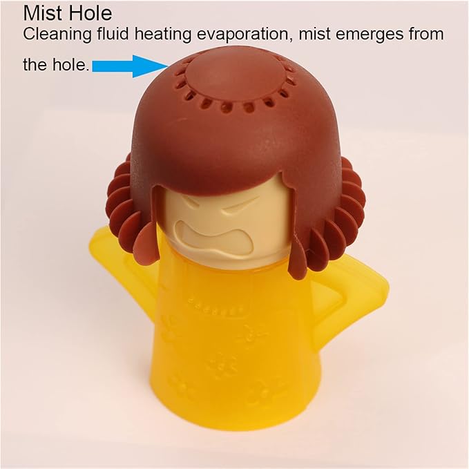 Asltw Angry Mama Microwave Oven Cleaner, Fast Action Steam Kitchen Gadget, Just Add Vinegar and Water (Yellow)