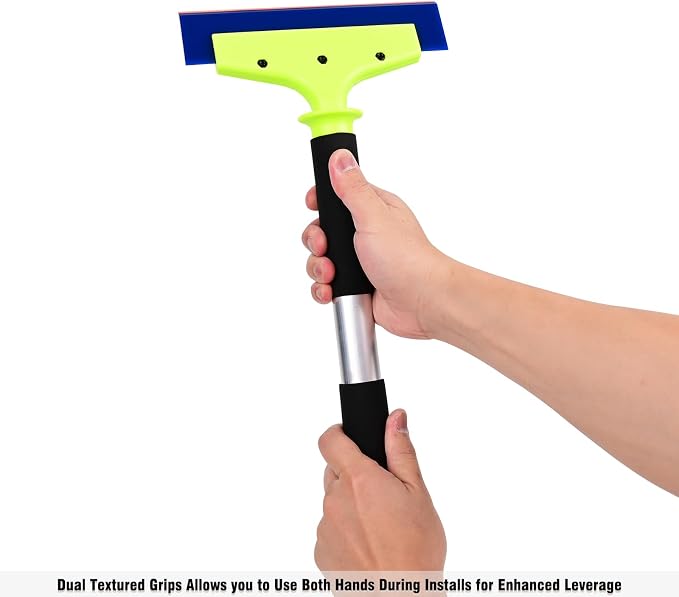 EHDIS Long Handle 8-Inch Rubber Squeegee Aluminum Tube Handle Window Tint Squeegee Auto Water Blade, Shower Squeegee for Car Windshield, Glass, Tiles, and Smooth Surfaces