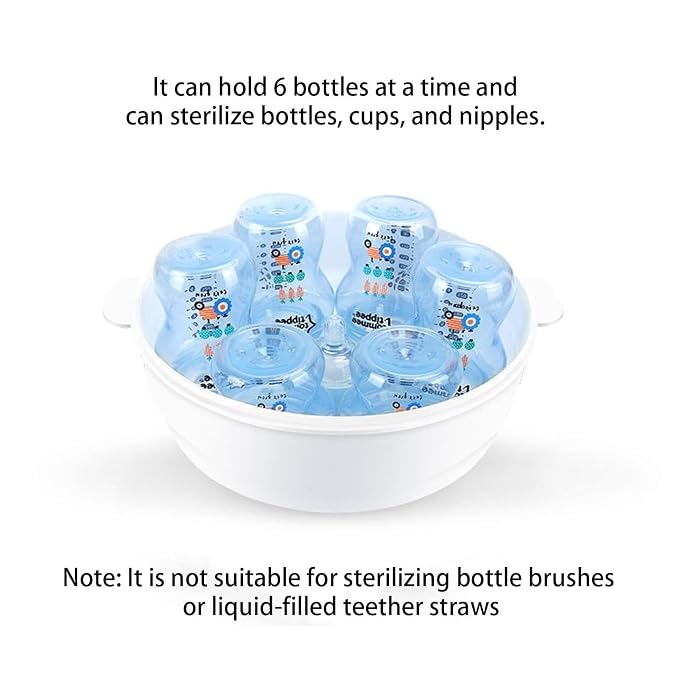 Microwave Steam Steriliser – PP ABS 8.86x8.66x6.89 Inches | Bottle Cleaner Microwave Safe High Temperature Case | Bottle Sterilizer Container for Hygienic Cleaning and Home Use
