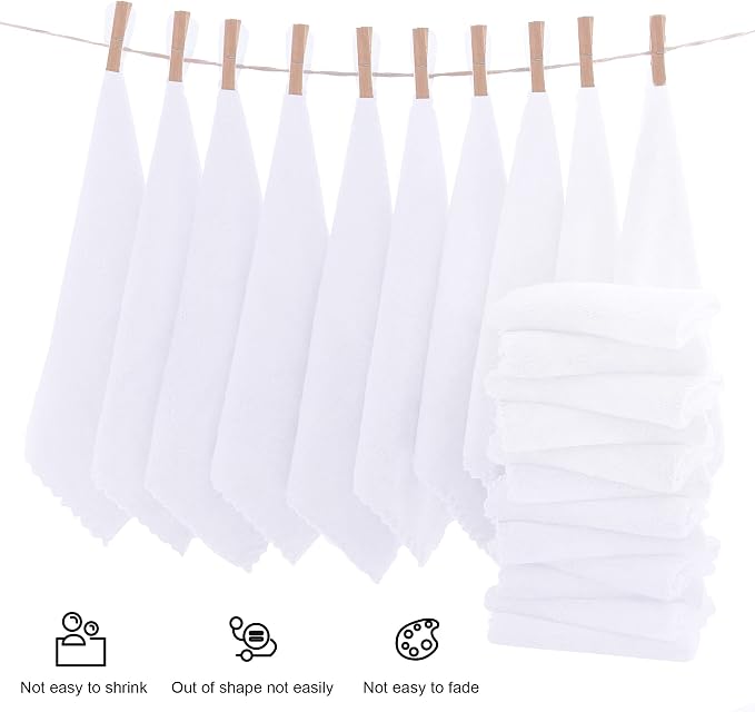 MOONQUEEN Ultra Soft Premium Washcloths Set - 12 x 12 inches - 72 Pack - Quick Drying - Highly Absorbent Coral Velvet Bathroom Wash Clothes (White)