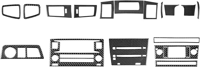 Fit for Cadillac Escalade ESV 2007-2014 / EXT Hybrid 2009-2013 | Real Carbon Fiber | Accessories | Trim Set Instrument Panel Central Console Cover | Stickers | Self-adhesive | 20PCS
