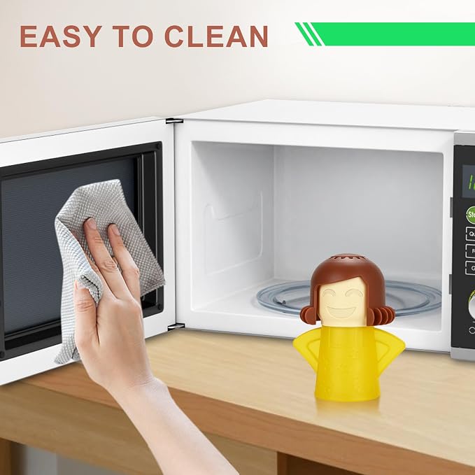 Asltw Angry Mama Microwave Oven Cleaner, Fast Action Steam Kitchen Gadget, Just Add Vinegar and Water (Yellow)