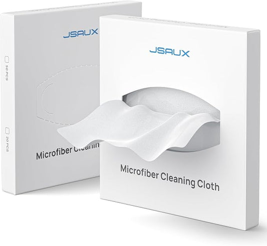 JSAUX Microfiber Cleaning Cloth 50 Pack, Lens Wipes for Eyeglasses Screen | Disposable microfiber lens cloth safe for glasses, camera, iPad, iPhone, Steam Deck, LCD TV, Switch 2, phone screens and more