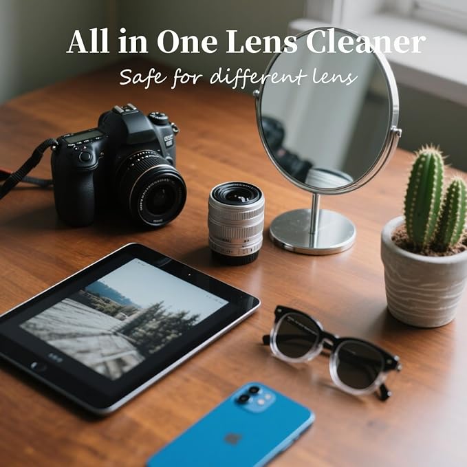 2-Pack Eye Glasses Cleaner Spray, Travel-Sized Screen Cleaning Kit with Touchscreen Mist for iPhone, Sunglasses, Computer, Laptop Screens, Phone Electronics with Eyeglass Cloth and Case Lid - Hatstart