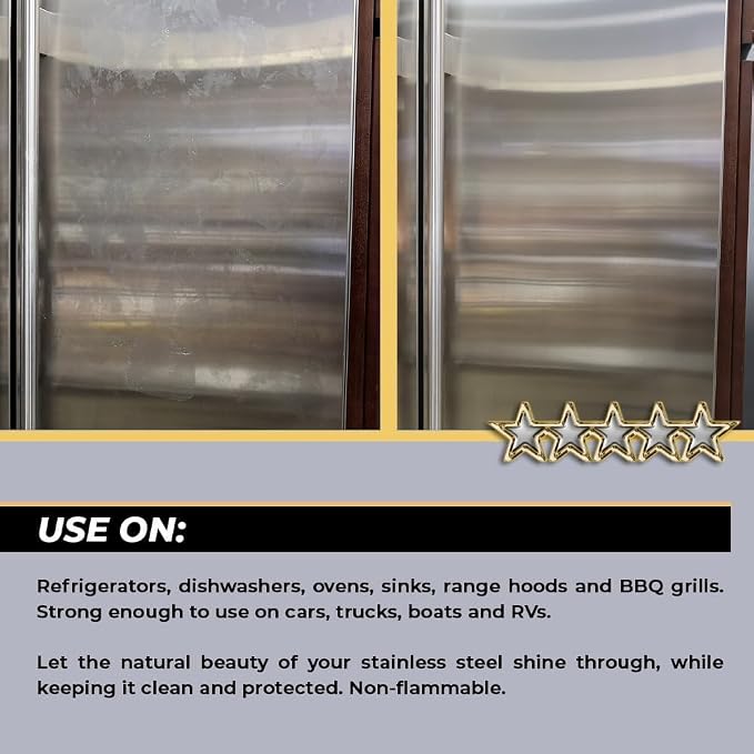 FLITZ Stainless Steel & Chrome Clean - 8oz Bottle, USA-Made Stainless Steel Cleaner Spray for Appliances - Grill, Fridge, Sink Stain Remover - Also Works on Aluminum Surfaces (1 Pack)