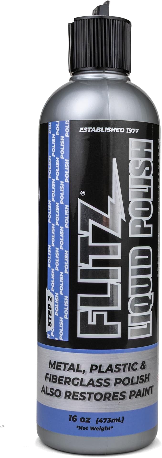 Flitz Multi Purpose Metal Polish Liquid - 16oz Bottle of USA-Made Tarnish Remover - For Aluminum, Chrome, Brass, Nickel, Silver - Non-Abrasive Metal Cleaner and Polish, Restorer (1 Pack)