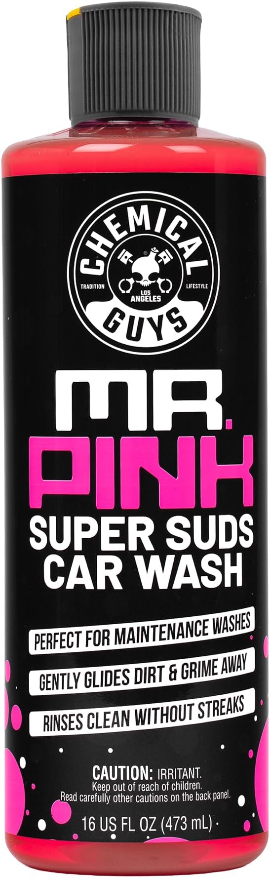 Chemical Guys, Mr. Pink pH-Balanced Car Wash Soap for Foam Cannons, 16 oz | Thick foaming suds lift dirt and grime in foam cannons, blasters or buckets, gentle on wax, sealant and ceramic
