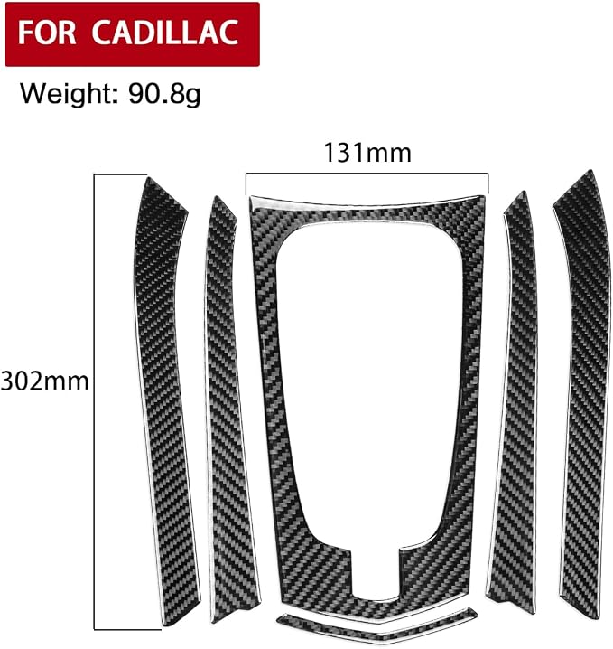 Gear Shift Decoration Panel Sticker Kit Real Carbon Fiber Compatible with Cadillac CTS 2008 2009 2010 2011 2012 2013 Interior Trim Car Accessories ﻿