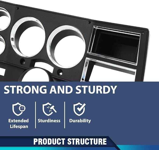 PIT66 Dash Bezel Storage Box Fit Chevy GMC Truck Blazer Suburban 1981-1983 | Dash Instrument Bezel with A/C Wiper Switch Hole Storage Box Compatible with Chevy GMC Truck Blazer Suburban 1981-1983