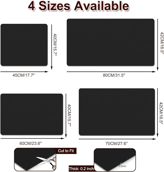 Dish Drying Mat for Kitchen, 16’’ X 18’’ Coffee Bar Mats for Countertop Fit Under Coffee Maker, Hide Stain Rubber Backed Espresso Machine Absorbent Drying Pad, Black