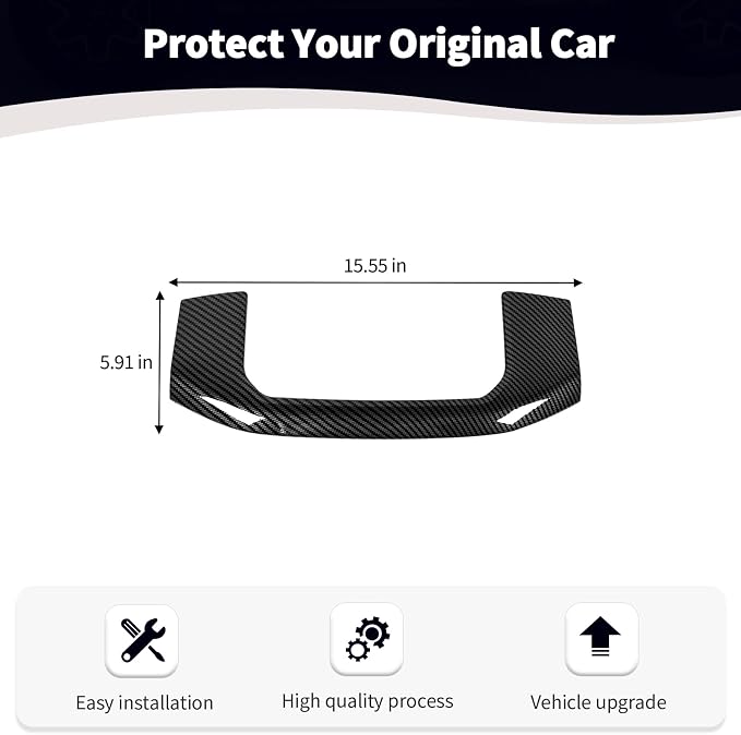 for RAM Center Dashboard Storage Bin Trim Cover Fit for RAM 2018-Present Black Carbon Fiber Interior Accessories