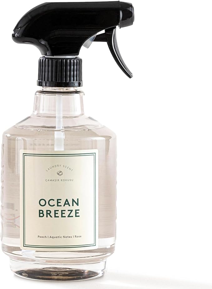 Chakra Freshener Fabric Spray - Long-Lasting Multi-Purpose Laundry Scent for Bedding, Clothes & Home Fabric Deodorizer, Luxury Room Deodorizer, Linen Spray w/Trigger, 16.9 fl oz, Ocean Breeze