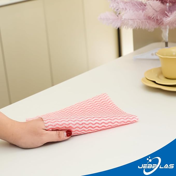 JEBBLAS Reusable Household & Kitchen Wipes, Disposable Cleaning Cloths, Wash Rags in 2 Rolls of 200 Sheets