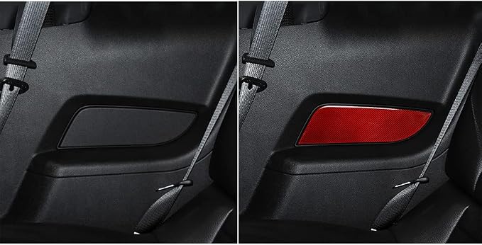 Real Carbon Fiber Trim for Ford Mustang Accessories | for 2009 2010 2011 2012 2013 2014 Rear Door Armrest Panel Cover Interior Thick Overlay Decal