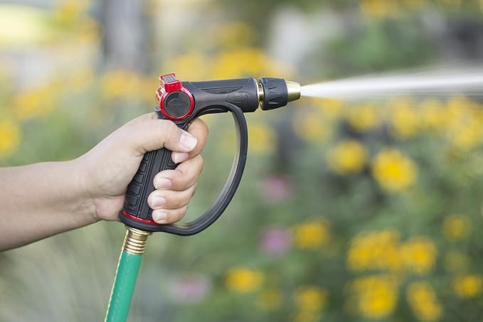 Orbit 58984 Thumb Control D-Grip Contractor Adjustable Pistol Brass Spray Nozzle, black